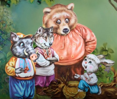 Кот, лиса, волк, медведь и кабан (белорусская сказка) - 2